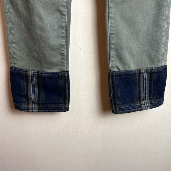 Driftwood Pants Colette Roads End Flannel Cuffs Green Jeans Women’s Size 28 - Picture 4 of 15